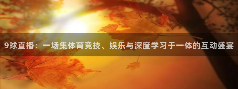 9球直播：一场集体育竞技、娱乐与深度学习于一体的互动盛宴